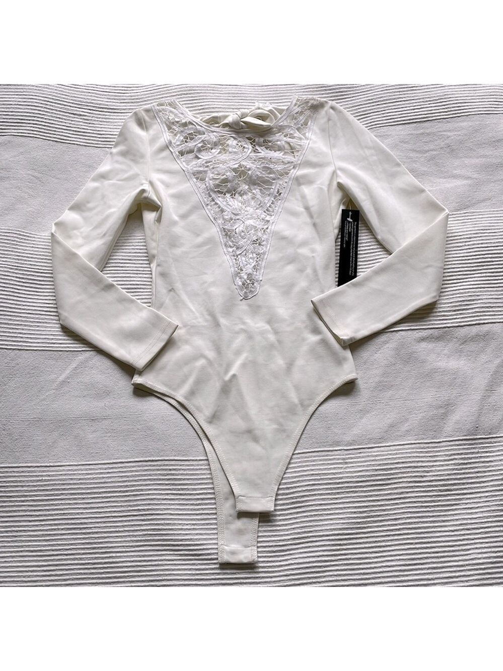 WYLDR Ivory Sacred Bodysuit With Lace XS